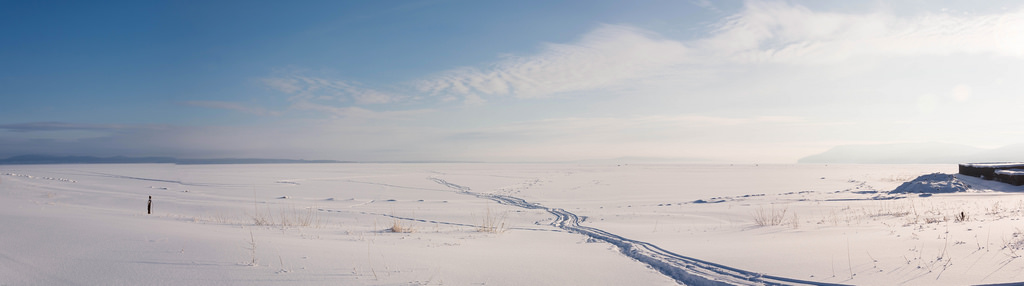 Russia Siberia winter landscape period snow ice scenery steppe Siberian field roads sky